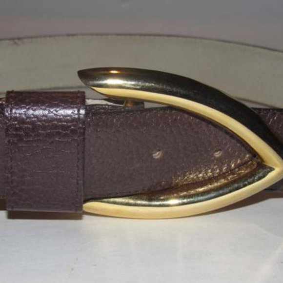 Christian Dior Brown Textured Gold \'D\' Logo Buckle main image 4